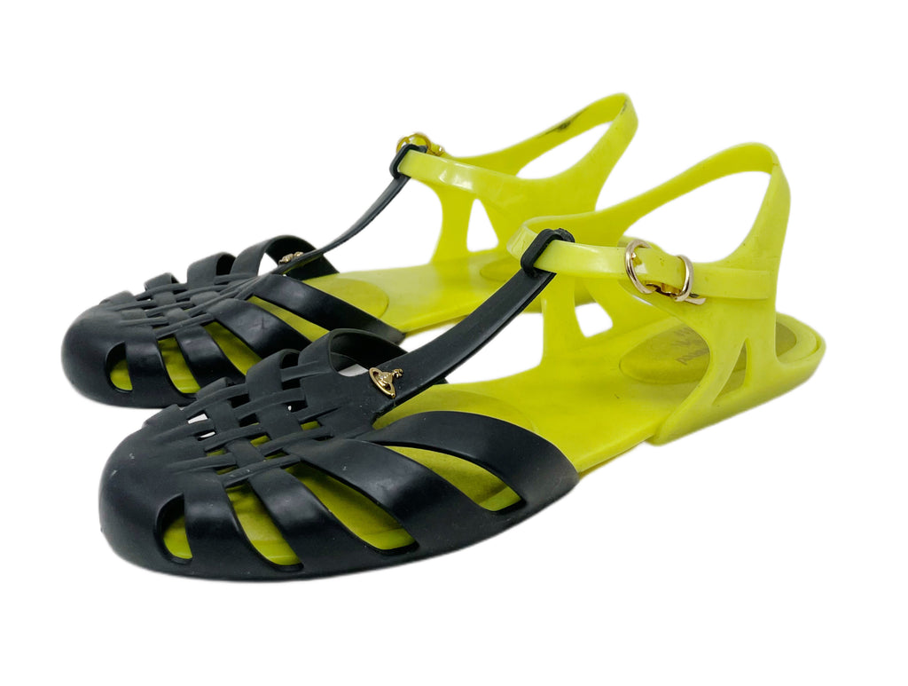 Vivienne Westwood x Melissa Lime Green Jelly Sandals 10 US Pechuga Vintage