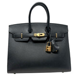 Hermès Birkin Sellier Bag, Noir Epsom Leather with Gold Hardware 25, 2020