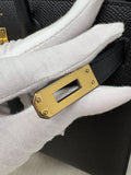 Hermès Birkin Sellier Bag, Noir Epsom Leather with Gold Hardware 25, 2020