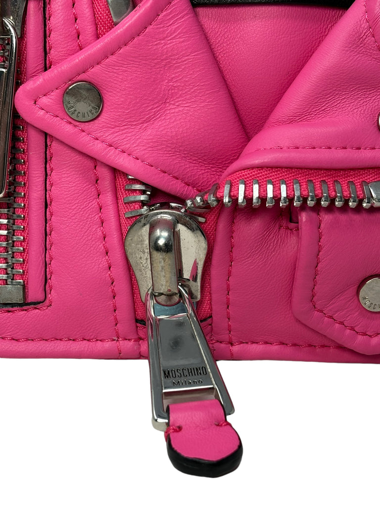 Moschino moto jacket bag deals