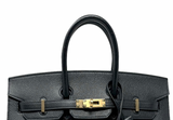 Hermès Birkin Sellier Bag, Noir Epsom Leather with Gold Hardware 25, 2020