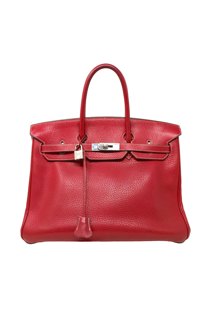 Hermès Rouge Braise Togo Leather Birkin with Palladium Hardware