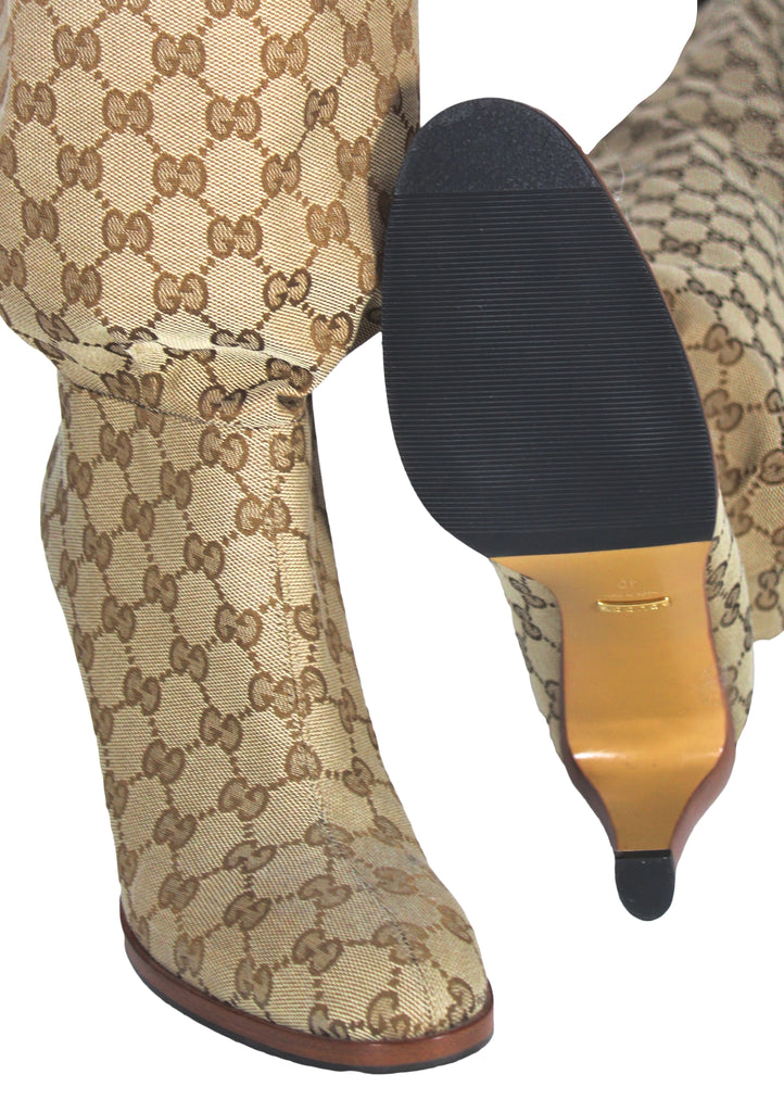 Gucci Knee High Monogram Lisa Boots, FW2018, 40 IT – Pechuga Vintage