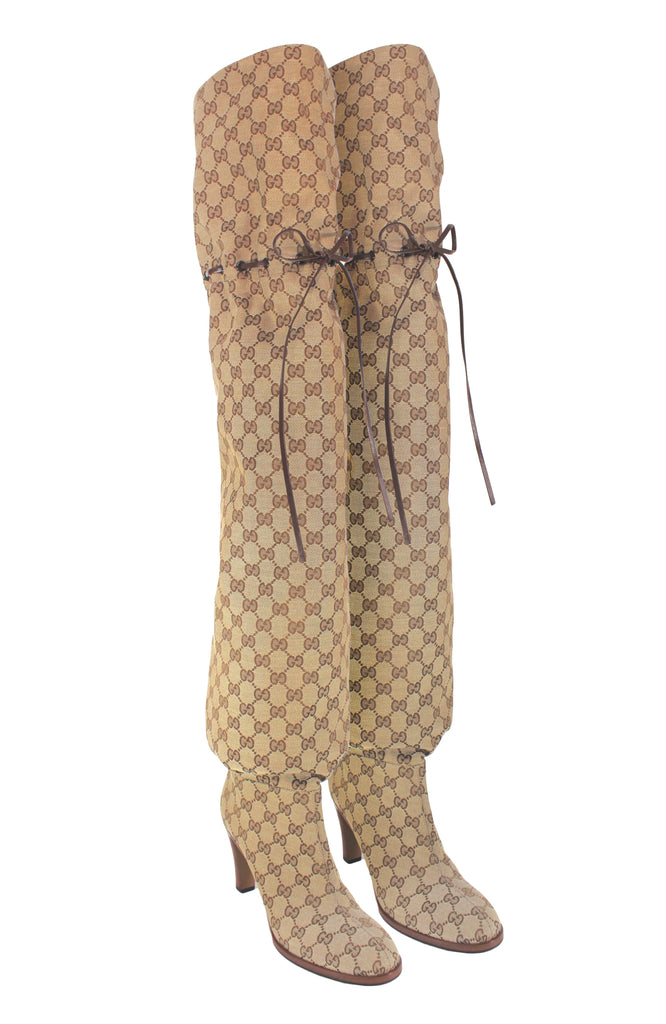 Gucci Knee High Monogram Lisa Boots, FW2018, 40 IT – Pechuga Vintage