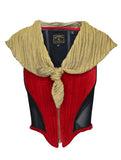 Vivienne Westwood Red Velvet Corset with Detachable Pleated Cape, 6 US / 42 IT