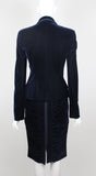 Yves Saint Laurent by Tom Ford Blue Velvet Skirt Suit, AW02, Size FR 36