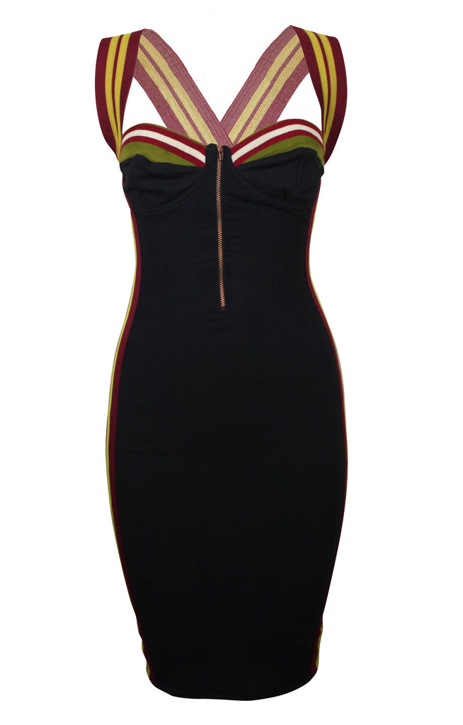 Jean Paul Gaultier Colorblock Jersey Dress, SS90, Size US 8 – Pechuga Vintage