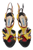 Prada Red and Black Flame Heels with Bow, SS12, 38 EU