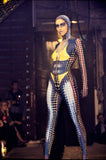 Jean Paul Gaultier Blue Cyberdot Catsuit with Hood, AW95 Reissue, S-L