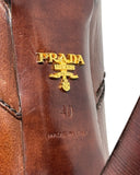 Prada Brown Leather Brogues Booties, c. 2009, 10 US / 40 EU