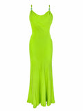 Gianni Versace Lime Green Bias Cut Evening Gown, SS96, 2/4 US