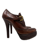 Prada Brown Leather Brogues Booties, c. 2009, 10 US / 40 EU