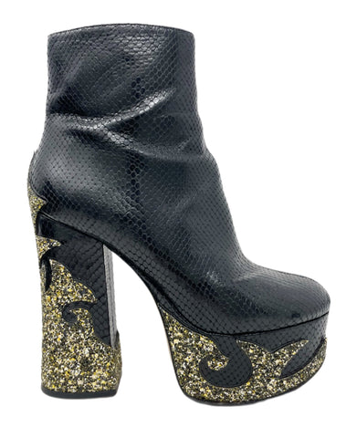 Marc Jacobs "Stasha" Snakeskin Embossed Booties, US 9