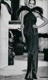 Saint Laurent Black Feather-Trim Draped Halter Mini Dress, SS18, FR 36