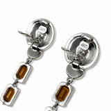 Gianni Versace Blue Art Deco Gem Earrings, c. 90's, OS