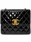 Chanel by Karl Lagerfeld Black Patent Quilted Big CC Flap Bag, c. 1994-96
