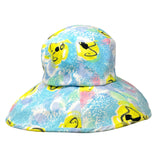 Chanel Blue Floral Print Sun Hat, SS97, Size 57 (US M) (Back)