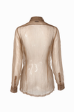 Dries Van Noten Organza Embellished Button-Up Shirt,  c. 2000/s, M