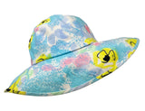 Chanel Blue Floral Print Sun Hat, SS97, Size 57 (US M) (SIDE)