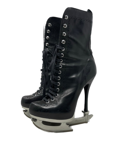 DSQUARED2 'Skate Moss' Black Leather Skate Booties, AW11, 39 EU / US 9
