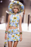 Chanel Blue Floral Print Sun Hat, SS97, Size 57 (US M) 