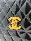 Chanel by Karl Lagerfeld Black Patent Quilted Big CC Flap Bag, c. 1994-96