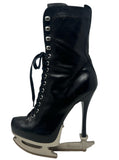 DSQAURED2 'Skate Moss' Black Leather Skate Booties, AW11, 39 EU / US 9