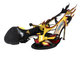 Prada Red and Black Flame Heels with Bow, SS12, 38 EU