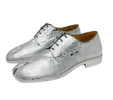 Maison Margiela Cracked Silver Tabi Oxford Shoes, 40 EU