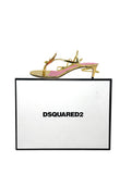 Dsquared2 Marijuana Leaf Gold Strap Sandals, US 7, SS05 reissue for SS24