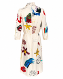 Marc Jacobs Abstract Painted Silk Midi Dress, SS16, 4 US