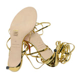 Dsquared2 Marijuana Leaf Gold Strap Sandals, US 7, SS05 reissue for SS24