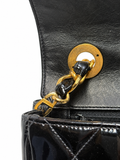 Chanel by Karl Lagerfeld Black Patent Quilted Big CC Flap Bag, c. 1994-96