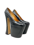 Vivienne Westwood Moc-Croc Black Leather Super Elevated Court Pumps, AW93/94, UK 6 / EU 39