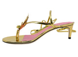 Dsquared2 Marijuana Leaf Gold Strap Sandals, US 7, SS05 reissue for SS24