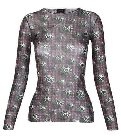 Jean Paul Gaultier MC Escher Print Mesh Top, AW96, Size 40 IT / US 4