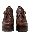 Prada Brown Leather Brogues Booties, c. 2009, 10 US / 40 EU