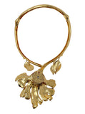 Roberto Cavalli Poppy Flower Choker in Gold Metal, SS03, OS