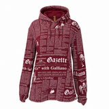 John Galliano Red Gazette Print Hoodie, FW00, S