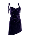 Vivienne Westwood Dark Purple Velvet Bow Mini Dress, SS99, 4 US