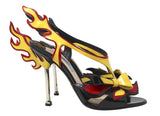 Prada Red and Black Flame Heels with Bow, SS12, 38 EU