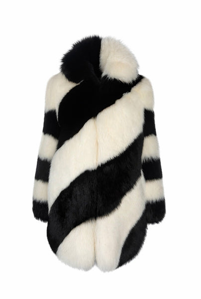 Saint Laurent Black & White Fur Coat, AW19, OS