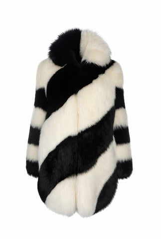 Saint Laurent Black & White Fur Coat, AW19, OS