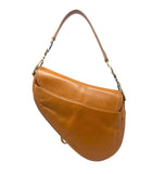 Christian Dior Brown Leather Saddle Bag with Gold Hardware , c.00's, OS