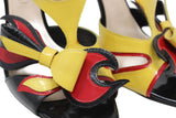 Prada Red and Black Flame Heels with Bow, SS12, 38 EU