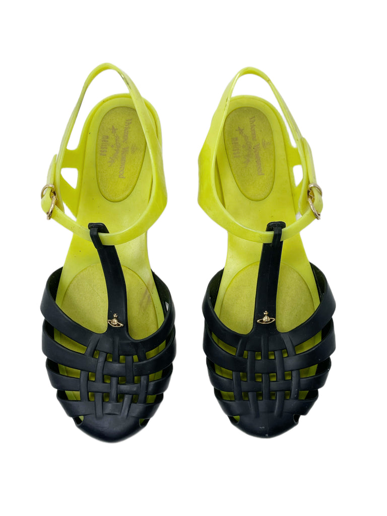 Vivienne Westwood x Melissa Lime Green Jelly Sandals, 10 US â Pechuga Vintage