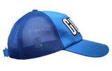 Gucci Blue Trucker Hat with White Logo, Size XL