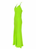 Gianni Versace Lime Green Bias Cut Evening Gown, SS96, 2/4 US