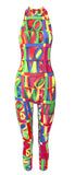 Versace Jeans Couture Neon 'Love' Print Catsuit, SS95, 4/6 US