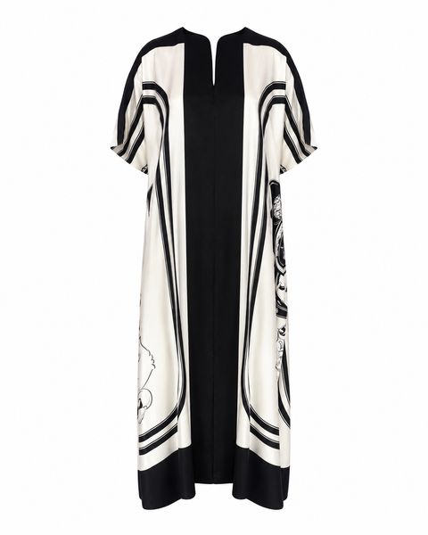 Hermès Brides de Gala Printed Silk Caftan Dress, AW15, 42 FR